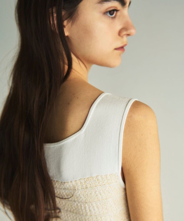 GRACE CONTINENTAL ツイードマーメイドニットワンピース キナリ