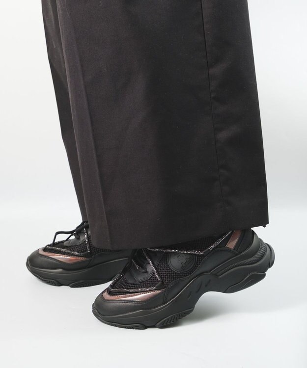 STEVE MADDEN MOTOCROSS ラインストーンダッドスニーカー ブラック