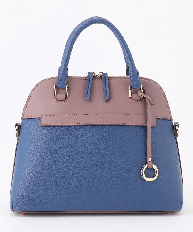 組曲 【ショルダーベルト付き】ボストンハンド バッグ ネイビー系1