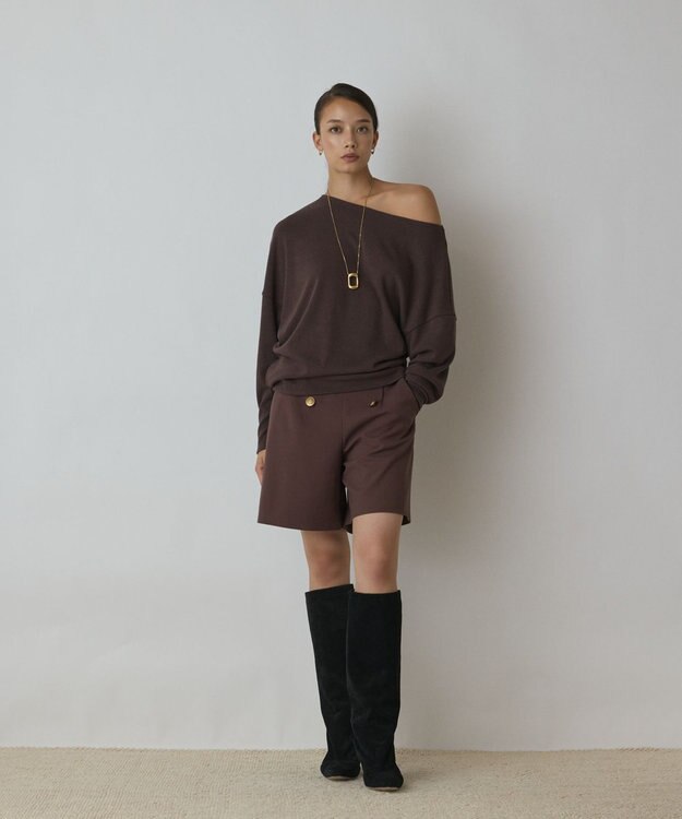 GRACE CONTINENTAL ダブルボタンショートパンツ ブラウン