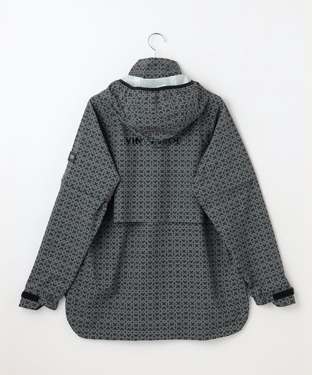 23区GOLF 【MEN】モノグラム レインブルゾン 2WAYストレッチ 透湿防水 防風 撥水 ポケッタブル ブラック系5