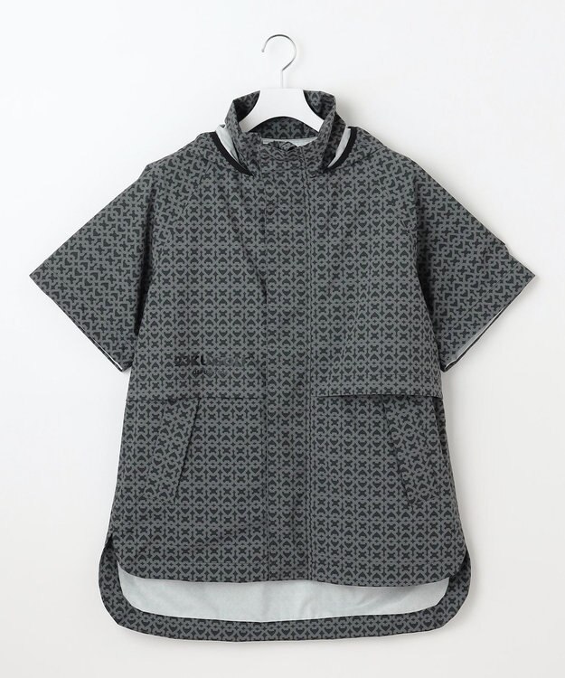 23区GOLF 【MEN】モノグラム レインブルゾン 2WAYストレッチ 透湿防水 防風 撥水 ポケッタブル ブラック系5