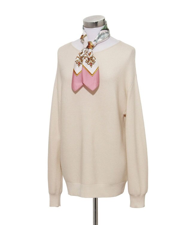 MOONBAT PAUL&JOE ACCESSOIRES(ポール & ジョー) シルクスカーフ 空 オーステルリッツ記念柱 ネコと毛糸 気球 65cm×65cm 手洗いOK ピンク