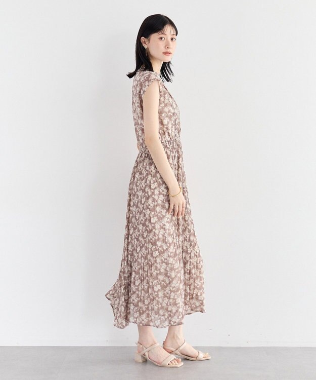 YECCA VECCA 花柄プリーツワンピース Beige