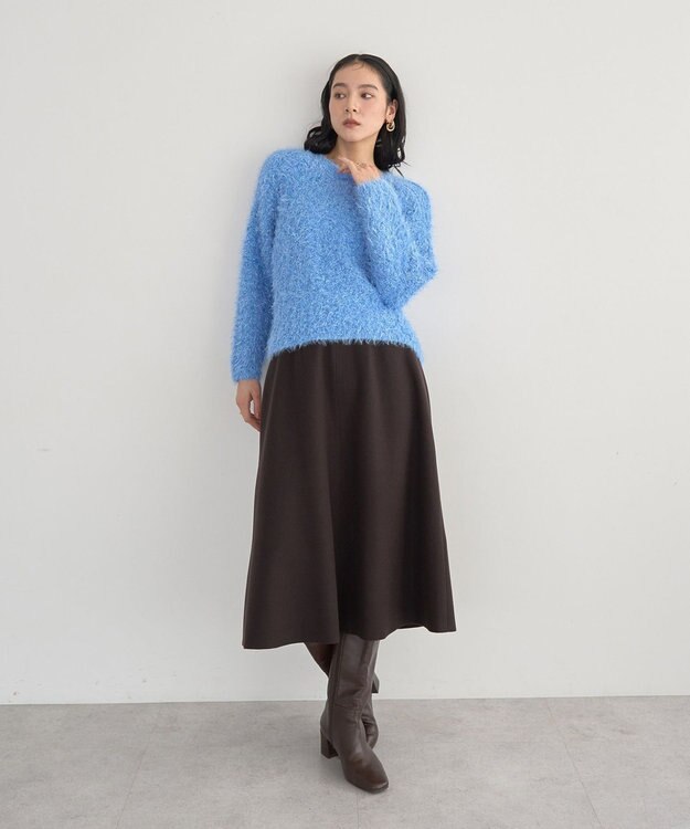 YECCA VECCA フェザーモールニット Blue