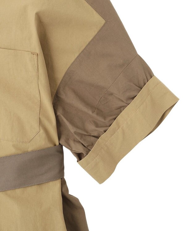 YECCA VECCA ベルト付きスキッパーシャツワンピース Beige