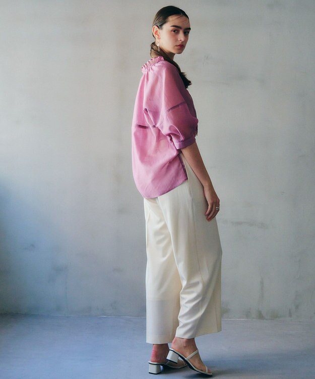YECCA VECCA バルーンスリーブシアーシャツ Pink