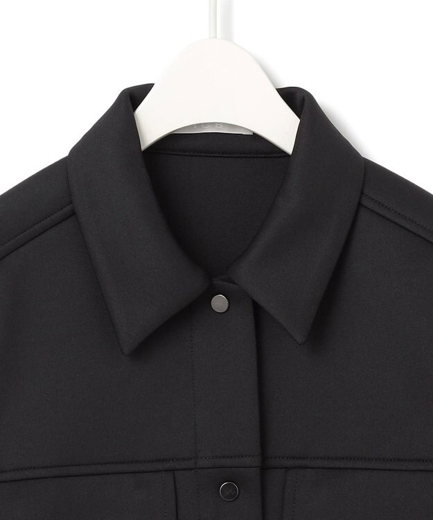 ICB 【洗える】 コンパクトダンボールニット ジャケット ブラック系