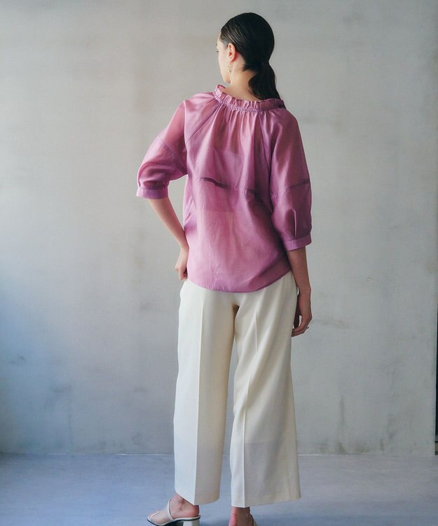 YECCA VECCA バルーンスリーブシアーシャツ Pink