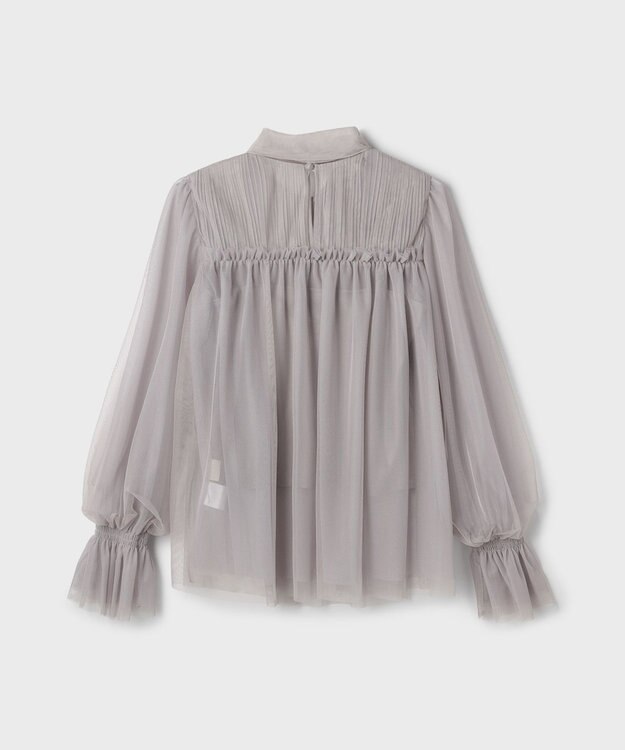 GRACE CONTINENTAL チュールタイブラウス グレー
