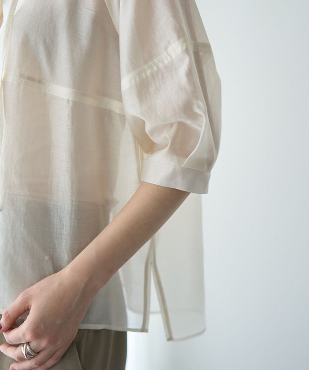 YECCA VECCA バルーンスリーブシアーシャツ Off White