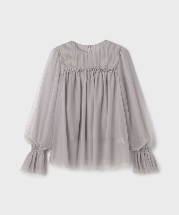 GRACE CONTINENTAL チュールタイブラウス グレー