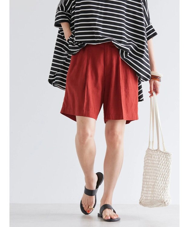 AMERICAN HOLIC リネンブレンドショートパンツ Brick Red