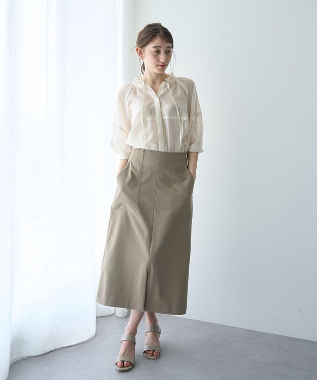 YECCA VECCA バルーンスリーブシアーシャツ Off White