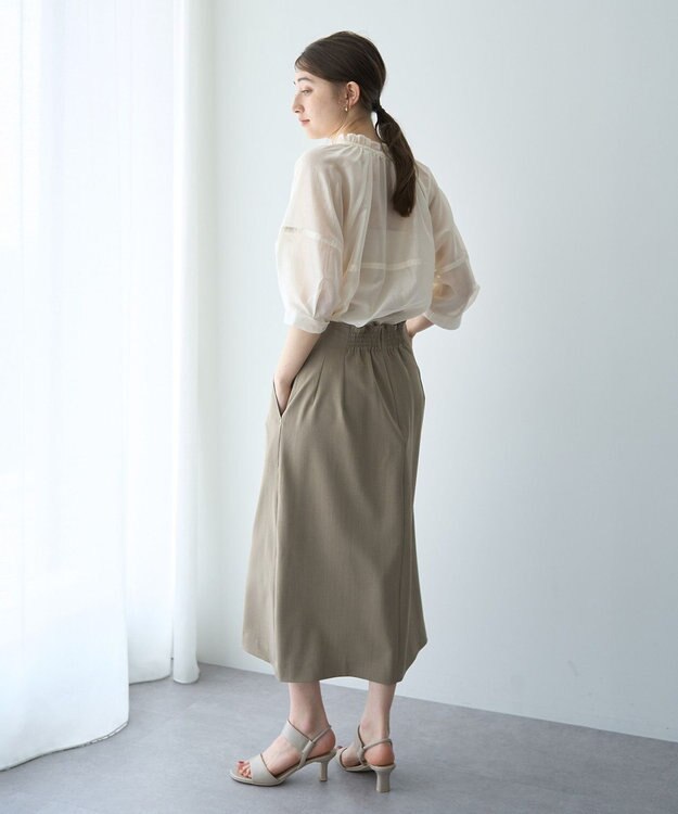 YECCA VECCA バルーンスリーブシアーシャツ Off White