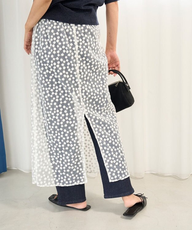 UNFILO L エンブロイダリー レーススカート エクリュ