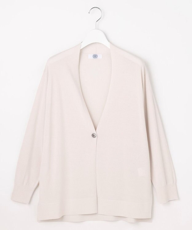 J.PRESS LADIES COOL ヴィスコース ミドル丈 カーディガン グレージュ系