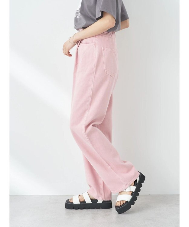 earth music&ecology タックルーズデニムパンツ Pink