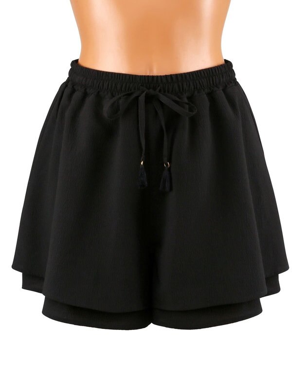 San-ai Resort（三愛水着楽園） 楊柳　ショートパンツ　M・L　【San-ai Resort（サンアイリゾート）】 ブラック