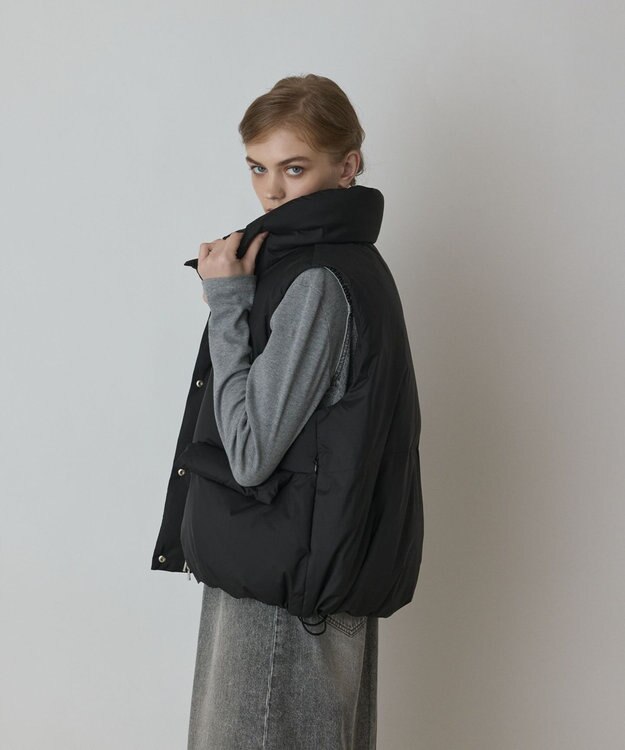 GRACE CONTINENTAL スタンドカラーダウンベスト ブラック