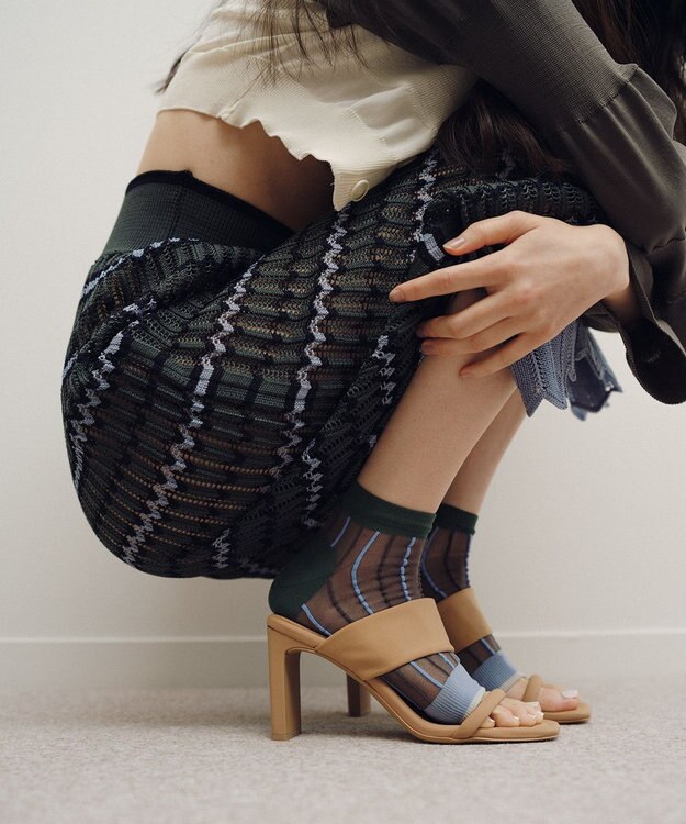 TRICOTE ストライプ柄シアートレンカ 28WINE