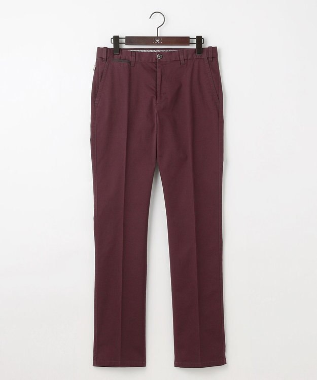 JOSEPH ABBOUD 【ウエストも伸びる！オーガニックコットン使用・25AW】トリコチンストレッチ パンツ ワイン系