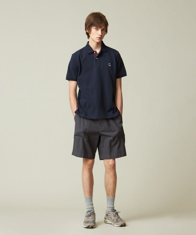 J.PRESS MEN 【大人気 / 10色展開】バックブル カノコレジメン ポロシャツ ネイビー系