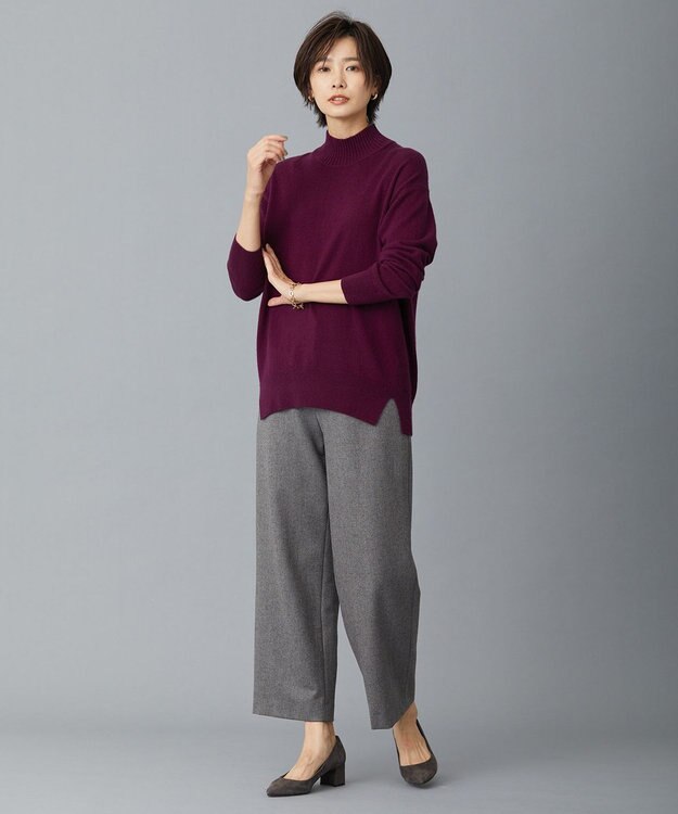 J.PRESS LADIES クラシカルツイード＆ヘリンボン セミワイド パンツ ブラウン系5