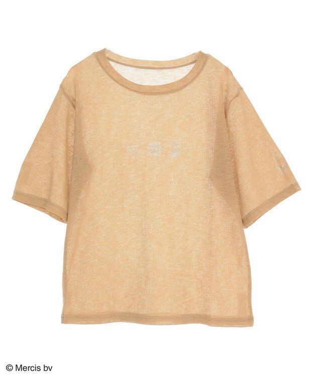 Green Parks ｍｉｆｆｙ／シアーリブプリントＴシャツ Beige