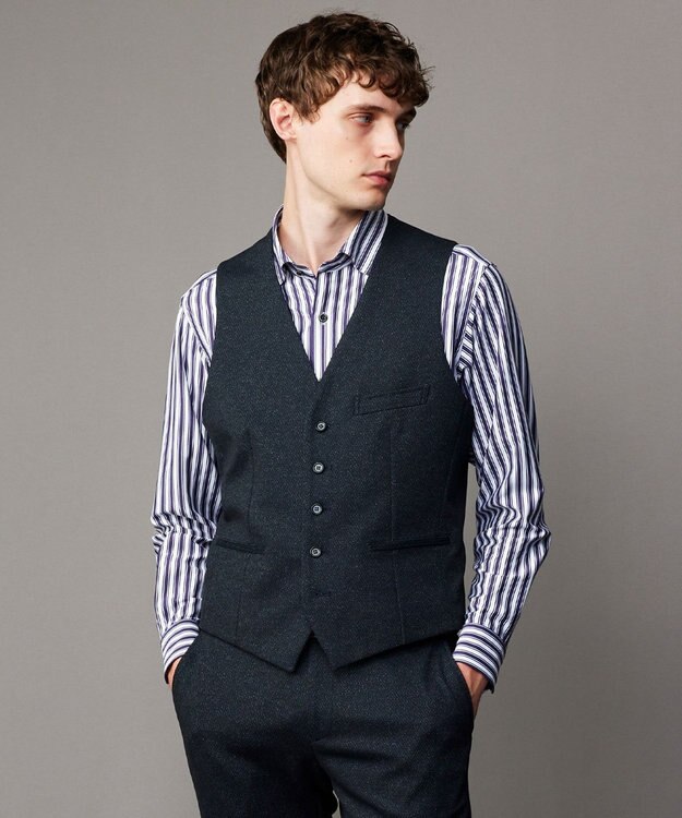 JOSEPH ABBOUD 【キングサイズ・ストレッチ/弱撥水】ムリネ ジャージ ベスト ネイビー系