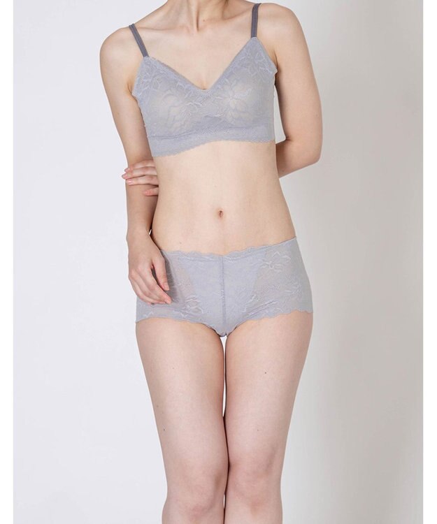 WACOAL ショーツ 【GOCOCi ゴコチ】 CGG297とペア 肌あたりのやさしいレース アウターにひびきにくい はきこみ丈あさめ レディース PGG197 /ワコール グレー