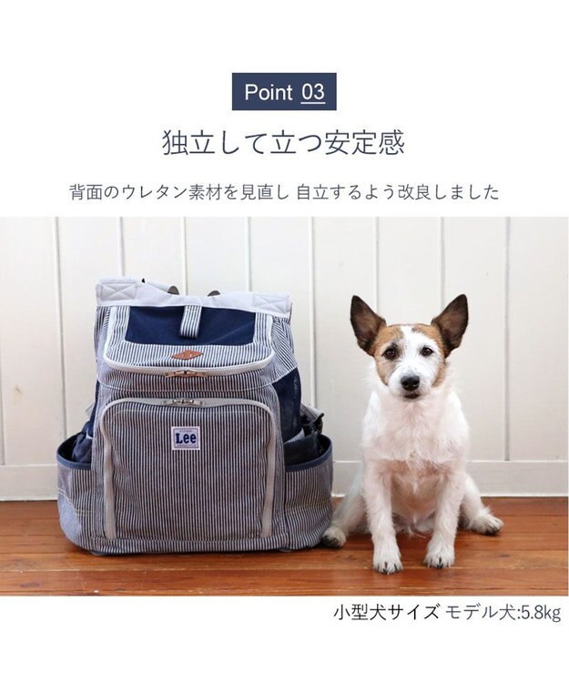 PET PARADISE Ｌｅｅ ハグ＆リュック  キャリーバッグ 《ヒッコリー柄》 M 小型犬 グレー