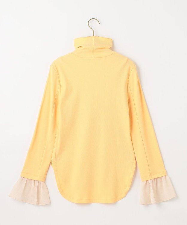 組曲 【洗える】フライスタートルネック カットソー ライトオレンジ系