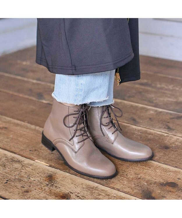 ing <ing>【WEB限定】【サスティナブルシリーズ】レースアップショートブーツ オーク