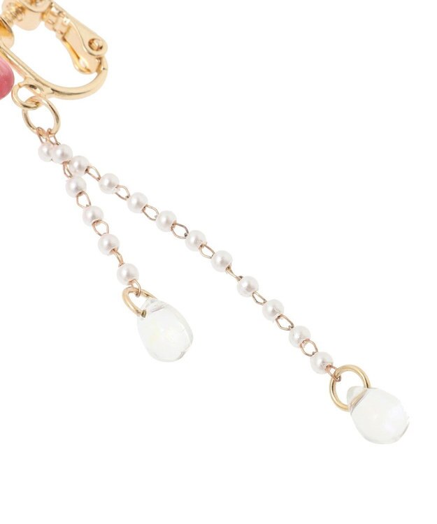 Maison de FLEUR クリアフラワーイヤリング Pink