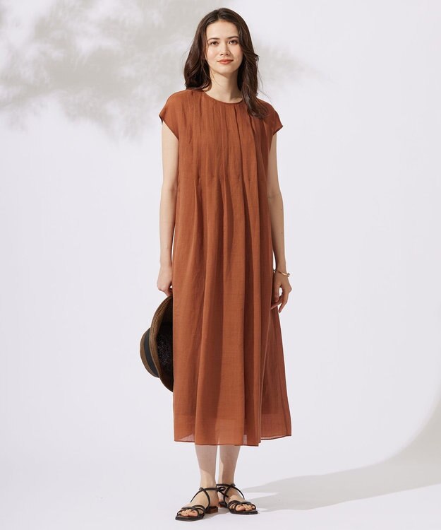 自由区 L 【カタログ掲載・接触冷感・洗える】ラミーローン ワンピース コッパー