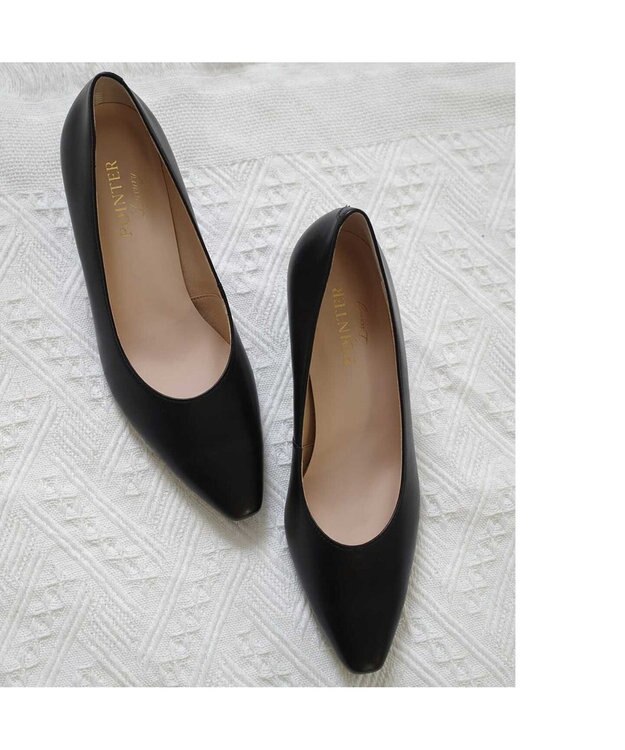 Pointer 【5cmヒール】日本製 高級本革プレーンパンプス ブラック