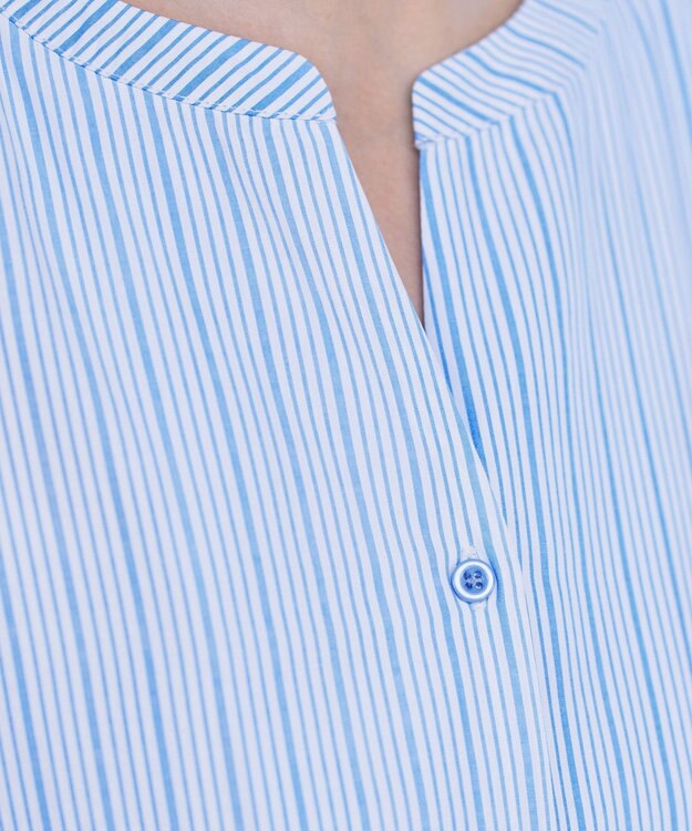 Tiaclasse 【洗える】サイドタックスキッパーシャツワンピース サックス