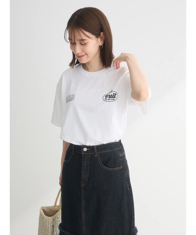 Green Parks ■　ＦＲＵＩＴ　ＯＦ　ＴＨＥ　ＬＯＯＭ　２ロゴｐｔＴＥＥ Off White