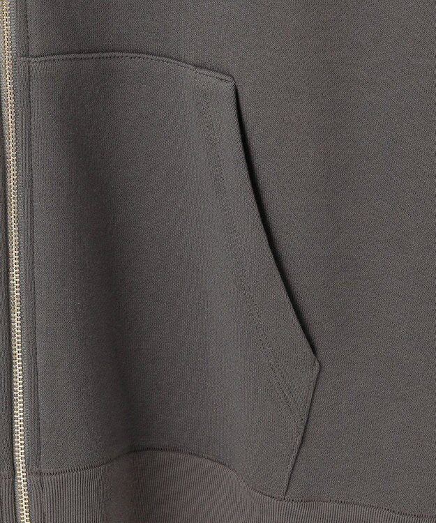 自由区 L クリアループバックジップ パーカー スレート