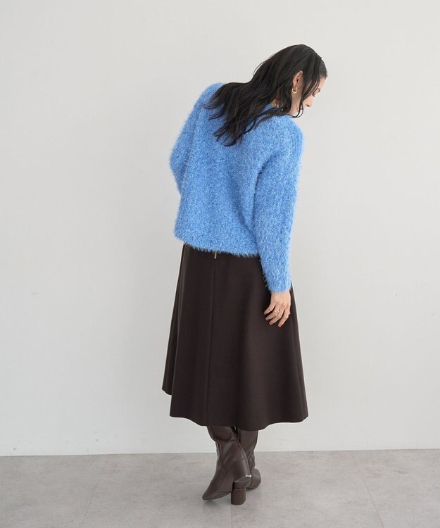 YECCA VECCA フェザーモールニット Blue