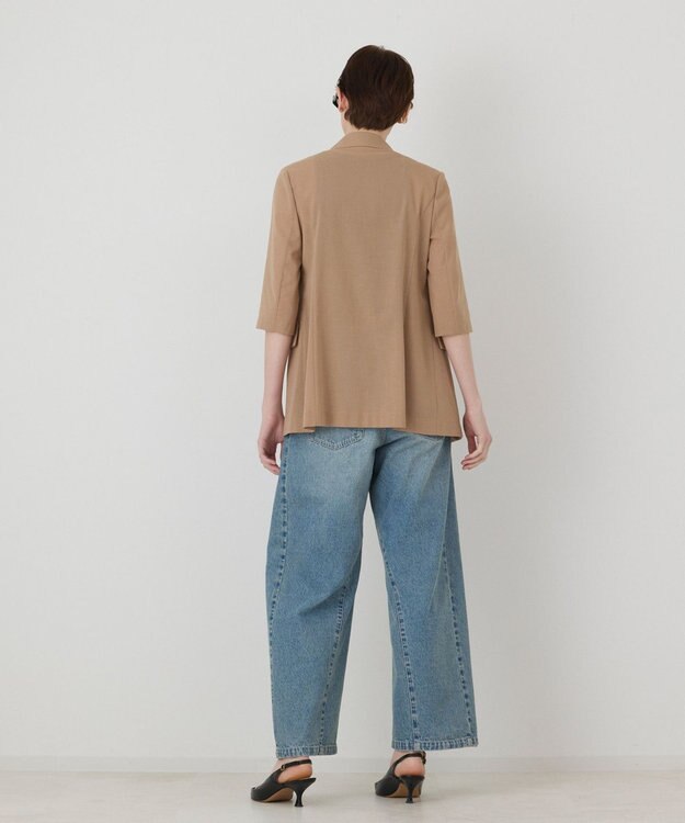 GRACE CONTINENTAL シアーハーフスリーブジャケット ベージュ