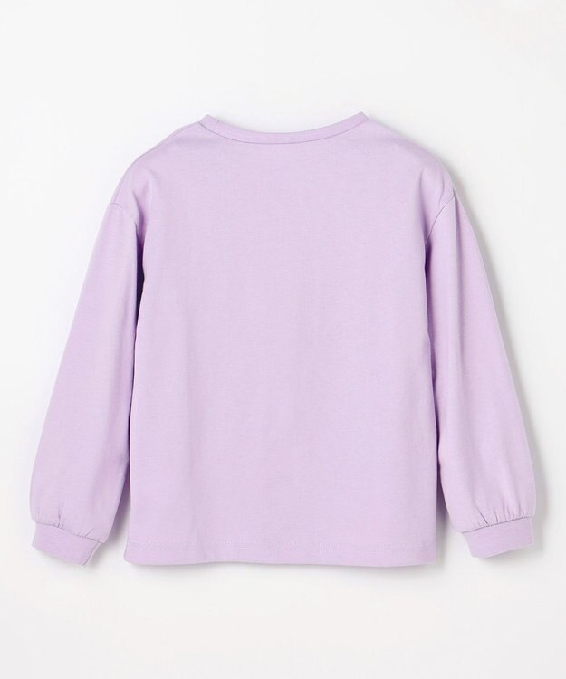 ANY KIDS アニマルモチーフ長袖Tシャツ ラベンダー×ねこ