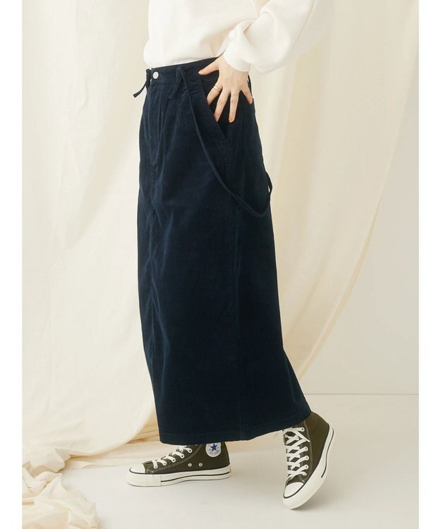 CRAFT STANDARD BOUTIQUE コーデュロイ２ＷＡＹサロペットスカート Navy