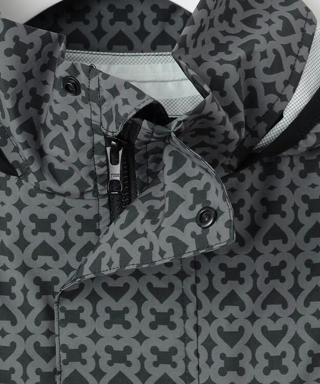 23区GOLF 【MEN】モノグラム レインブルゾン 2WAYストレッチ 透湿防水 防風 撥水 ポケッタブル ブラック系5