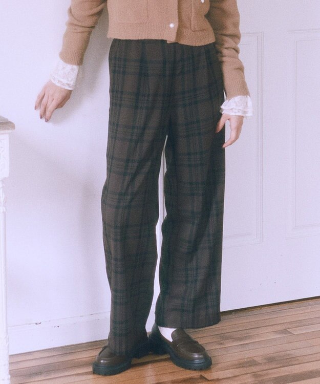 earth music&ecology ＴＲワイドパンツ Check