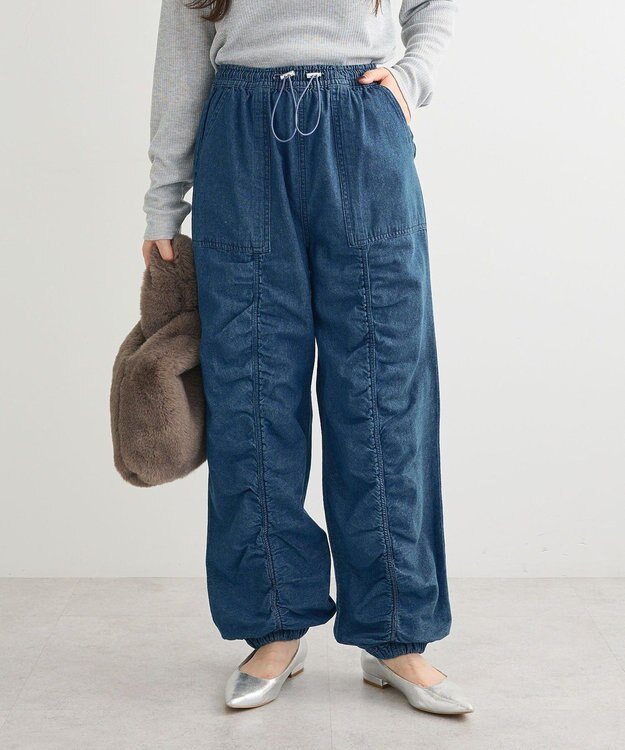 Green Parks ・ＳＵＧＡＲ　ＳＰＯＯＮ　デニムギャザーパンツ Indigo