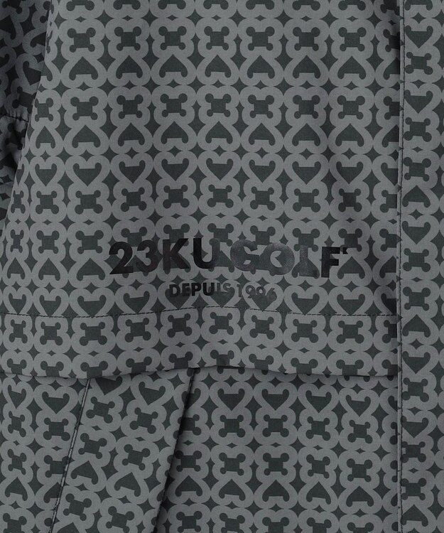 23区GOLF 【MEN】モノグラム レインブルゾン 2WAYストレッチ 透湿防水 防風 撥水 ポケッタブル ブラック系5