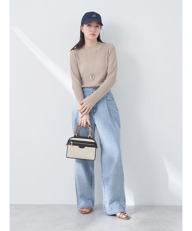 earth music&ecology バンブーテイストハンドルバッグ Beige