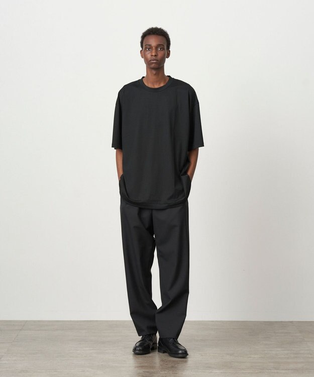 ATON WOOL TROPICAL | ルーズフィットパンツ - UNISEX BLACK